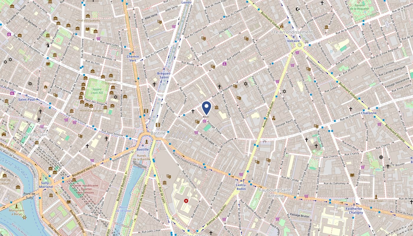 Plan d'accès au cabinet SourireLab, 24 rue de la Roquette, 75011 Paris